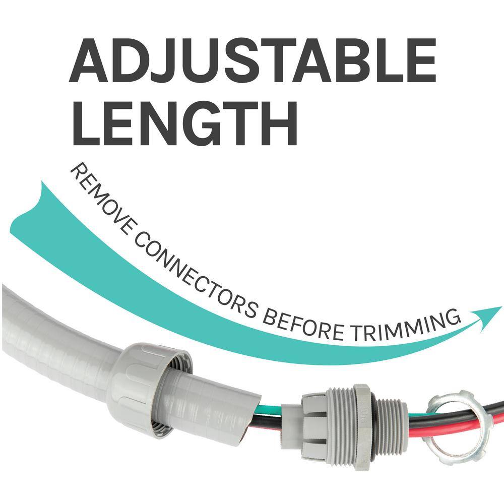 Cambridge 34 in. x 6 ft. 82 and 101 Non-Metallic Flexible PVC Conduit AC Whip Cable 200055