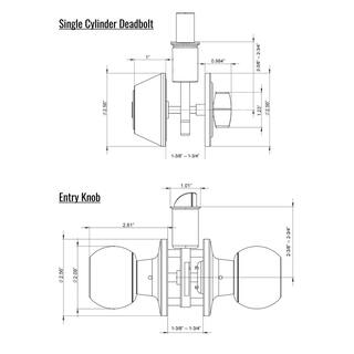 Premier Lock Stainless Steel Entry Door Handle Combo Lock Set with Deadbolt and 48 KW1 Keys Total (12-Pack Keyed Alike) LED03-12