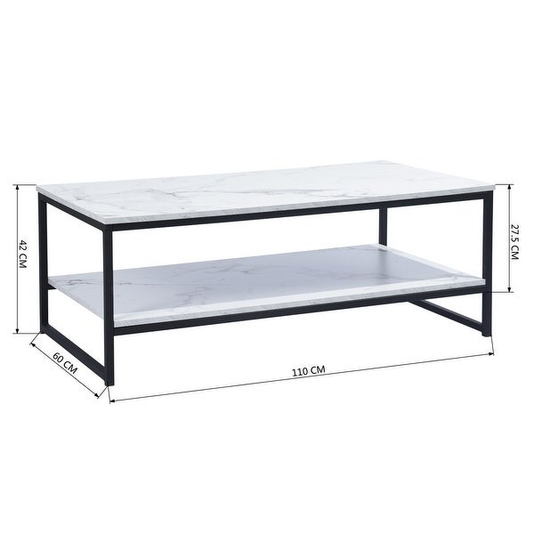 Coffee Table with Open Storage Shelf - 43