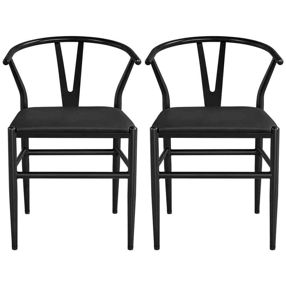 SMILE MART Dining Chair， Set of 2， Black