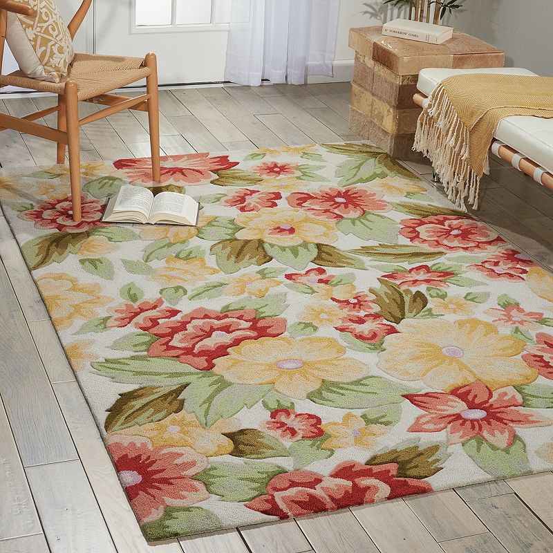 Nourison Fantasy Floral Cream Area Rug