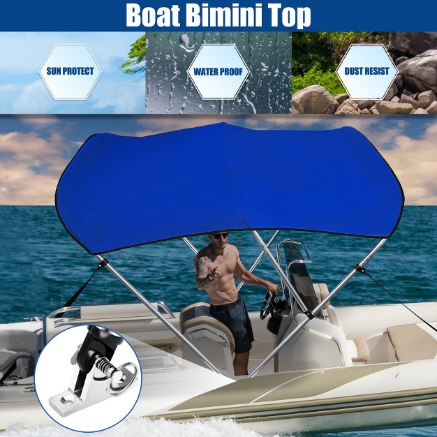 Unique Bargains 600d Bimini Top With Stainless Steel Deck Hinges