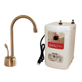 Westbrass 9 in. Velosah 1-Handle Hot Water Dispenser Faucet with Instant Hot Water Tank Antique Copper D271H-11