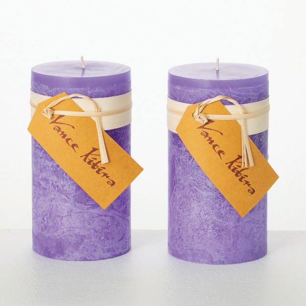 Sullivans Vance Kitira Set Of 2 Pillar Candles Clean burning Environmental friendly Scentless Real wax Candles Home D cor Hosting D cor