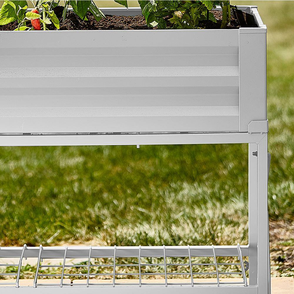 Vigoro Stand Up Steel Raised Garden Planter with Liner 82230HD