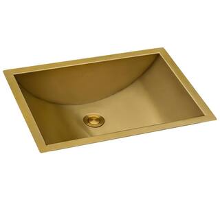 Ruvati Ariaso 16 in. x 11 in. Bathroom Sink Undermount Gold Polished Brass Stainless Steel RVH6107GG