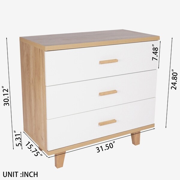 Three Drawer Storage Cabinet Dresser - - 37074804