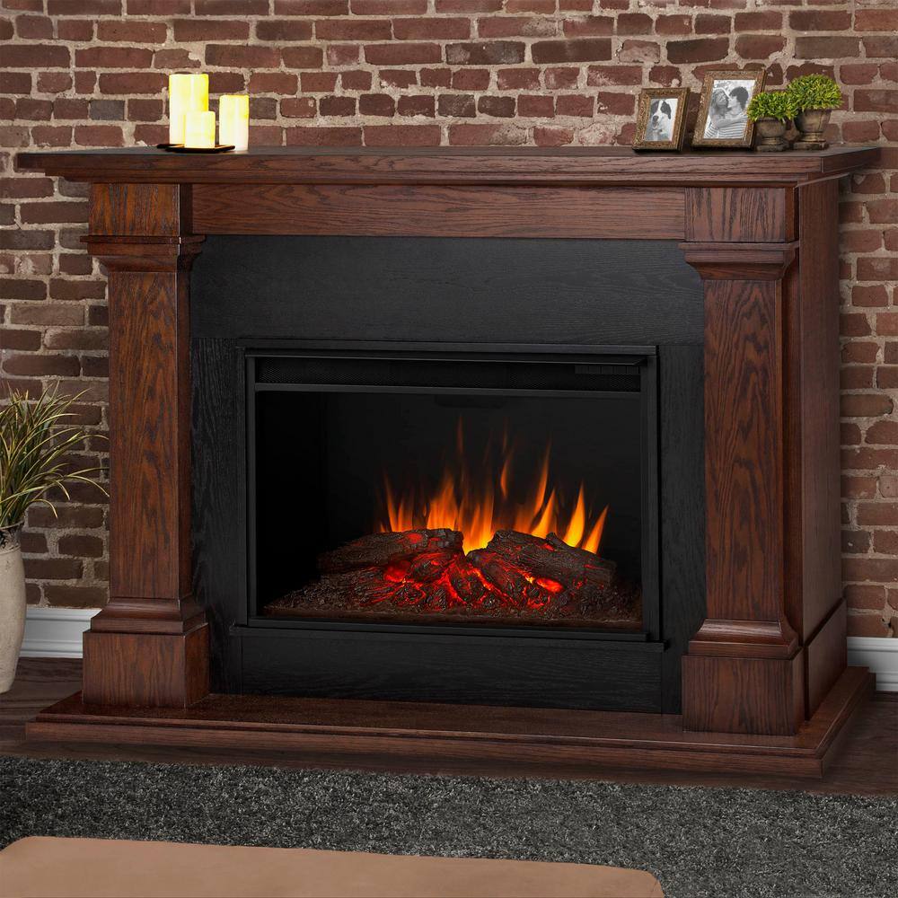 Real Flame Callaway 63 in. Grand Electric Fireplace in Chestnut Oak 8011E-CO