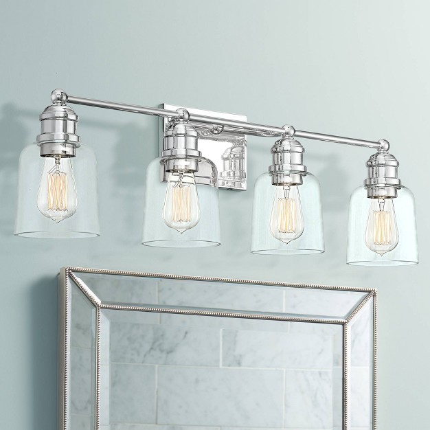 4 light Fixture Clear Glass For Bedroom Bathroom Vanity Living Room