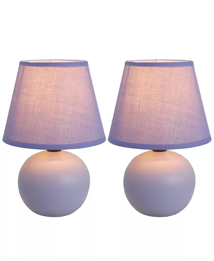 All The Rages Simple Designs Mini Ceramic Globe Table Lamp 2 Pack Set