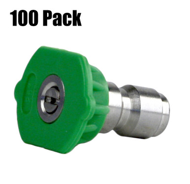 100 Pack Erie Tools 1/4 QC Stainless Steel 25 Degree 4.5 Nozzles