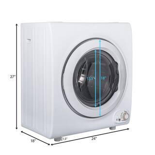 Magic Home 2.65 cu.ft. 120V White Electric Vented Dryer Compact Tumble Laundry Dryer with 1400W Drying Power and 9 lbs. Capacity CS-ES188746KAA