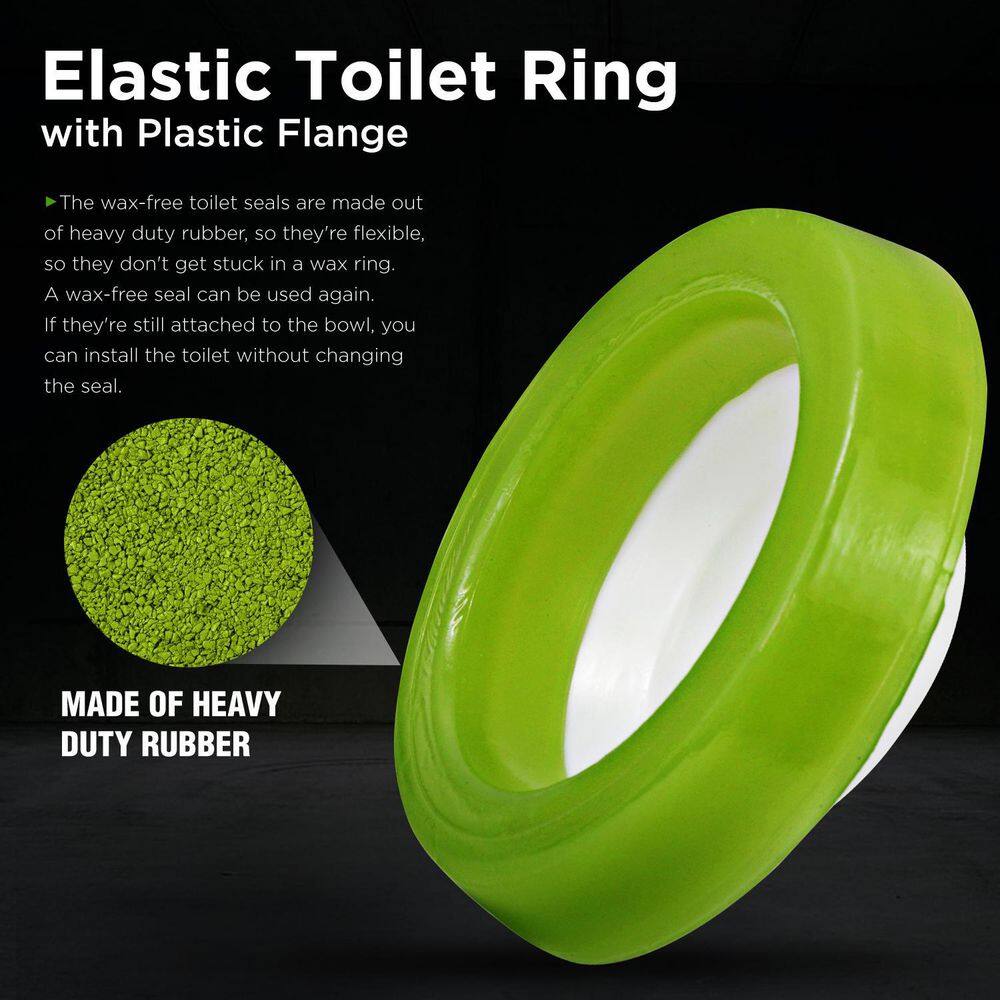 The Plumber's Choice Universal Fit for 3 in. and 4 in. Waste Lines Elastic Waxless Toilet Ring Seals Bowl 1007US