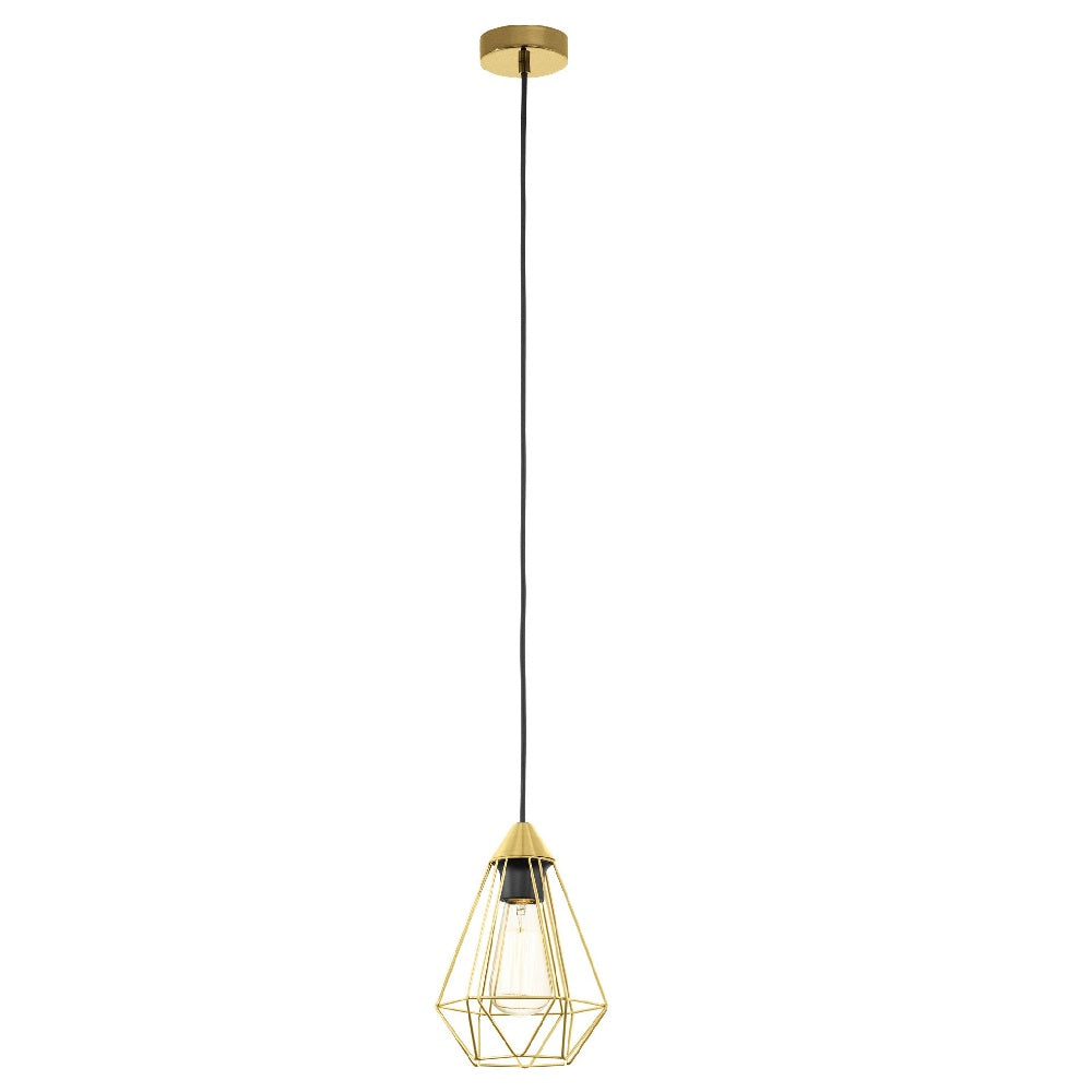 Eglo 43681 Tarbes Brushed Brass Wire Cage Shade Vintage Pendant 175mm