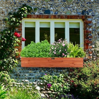 Costway 36 in. Rectangular Wooden Flower Planter Box Garden Yard Decorative Window Box J9D34-A30