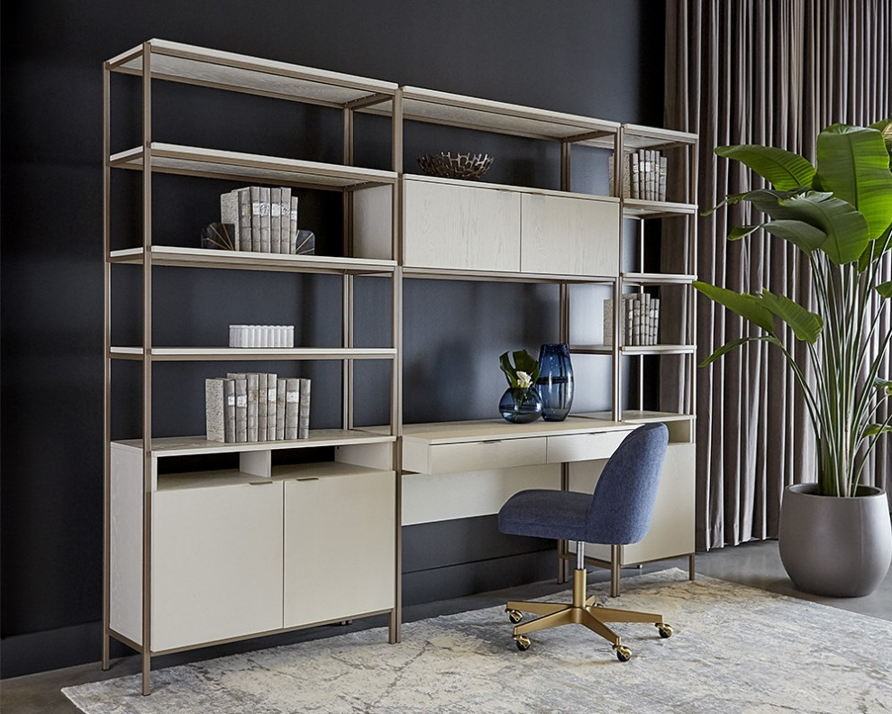 Ambrose Modular Bookcase  Large  Champagne Gold  Cream   Contemporary   Bookcases   by Sunpan Modern Home  Houzz