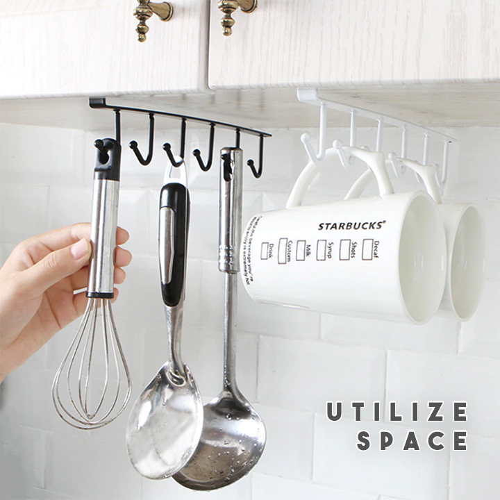 Under-Cabinet Hanger Rack(6 Hooks)