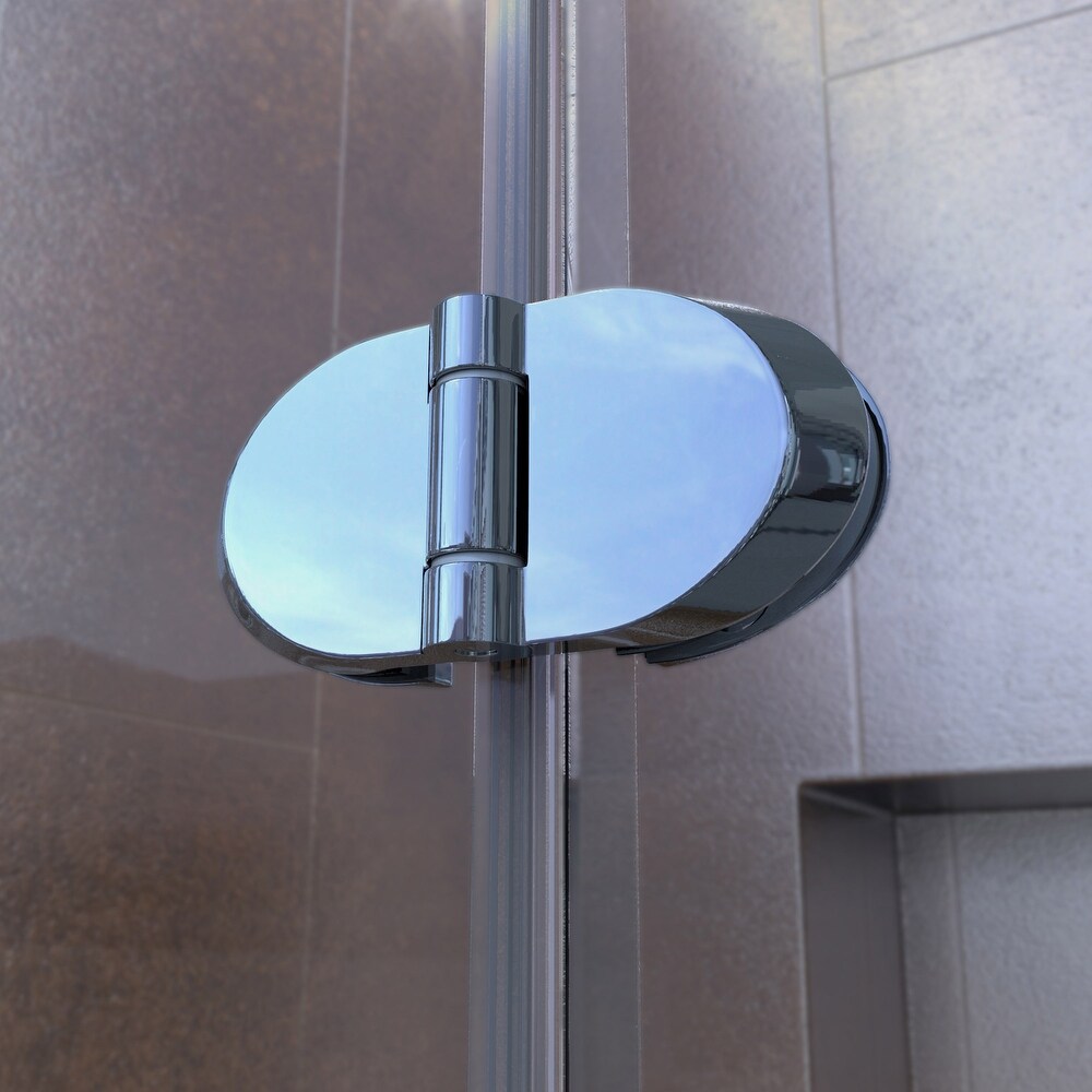 DreamLine Aqua Fold 32 in. D x 32 in. W x 74 3/4 in. H Bi Fold Shower Door and Shower Base Kit   32\