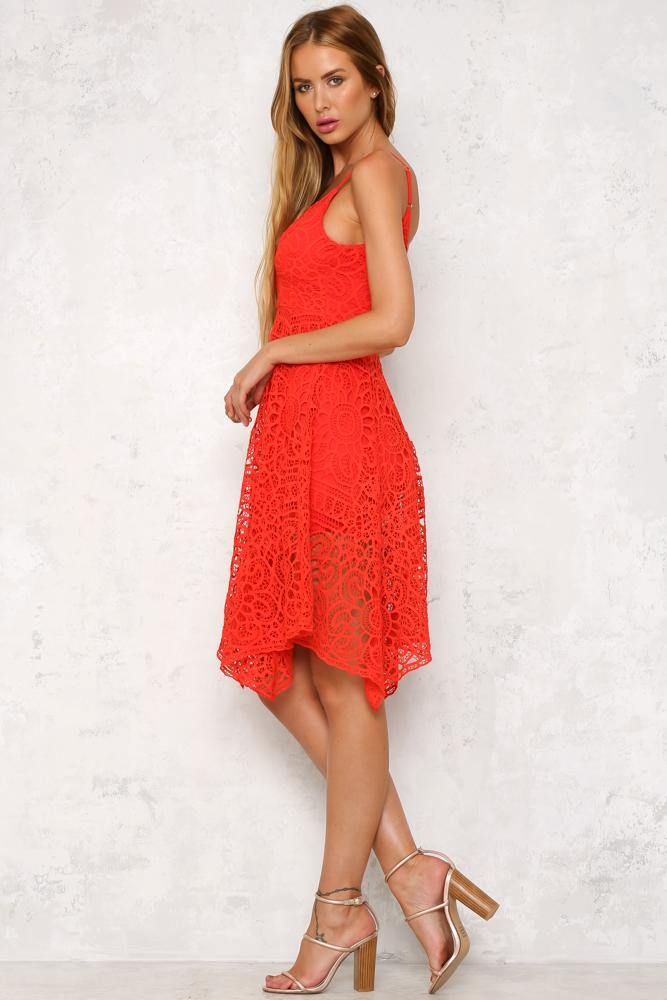 Little Birdy Midi Dress Red