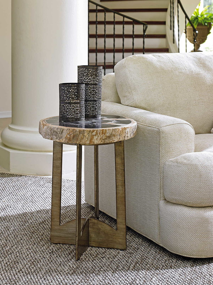 Emma Mason Signature Daria Shayla Cross Creek Accent Table in Silver   Industrial   Side Tables And End Tables   by Emma Mason  Houzz