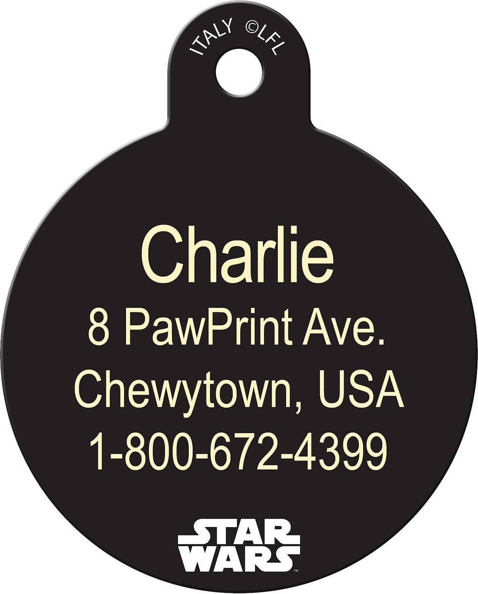 Quick-Tag Star Wars Ewok Treats Plz Circle Personalized Dog and Cat ID Tag