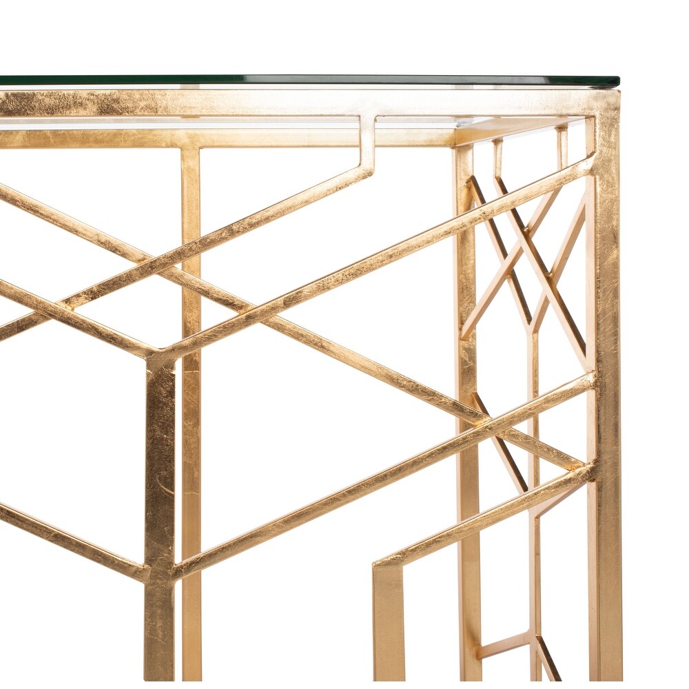 SAFAVIEH Couture Sean Gold Leaf Console Table   47\