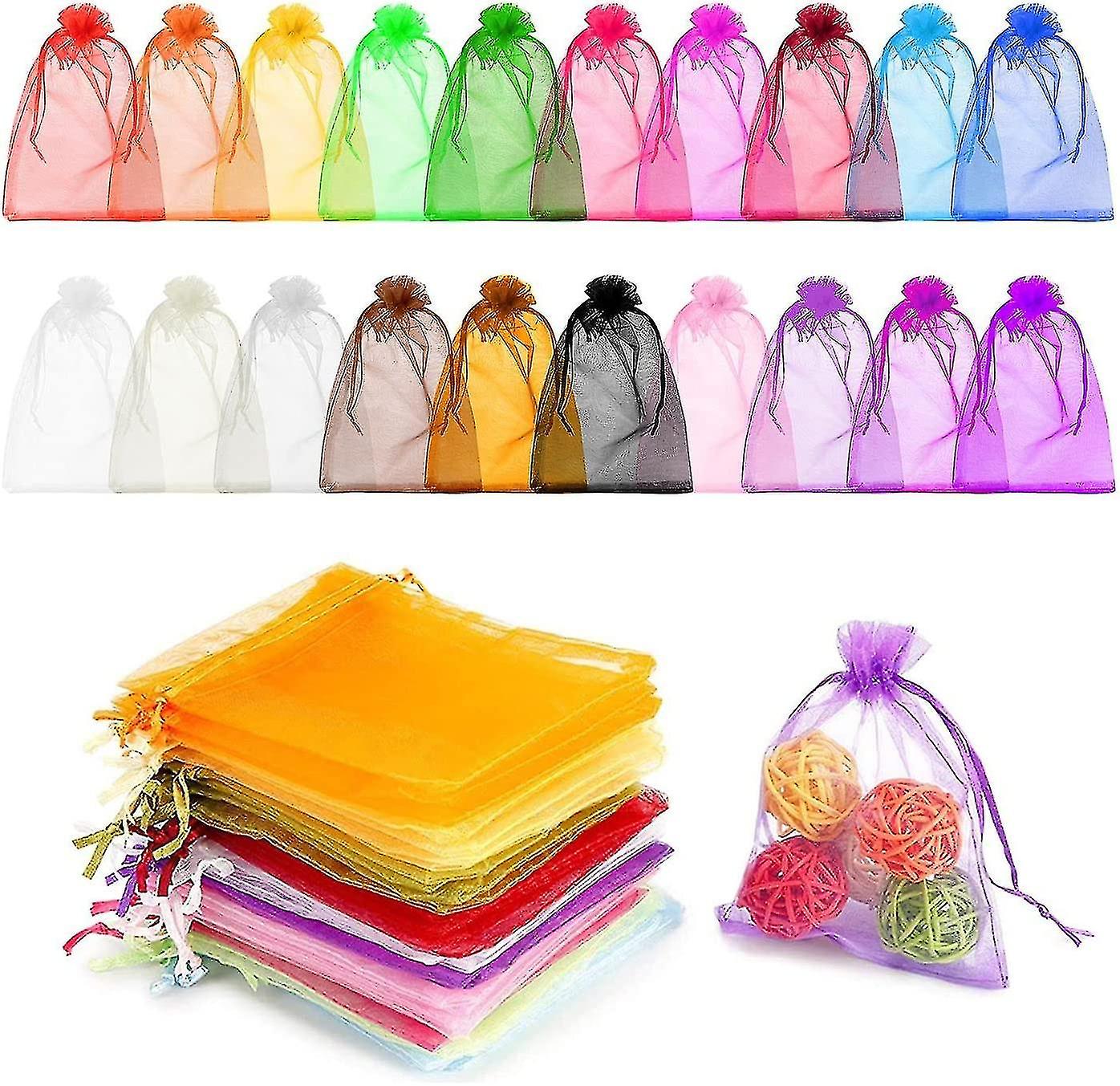 Pack Of 100 Color Organza Sachets， 9 X 12 Cm， Organza Gift Pouch， Jewelry Pouch， Wedding Sachets， La