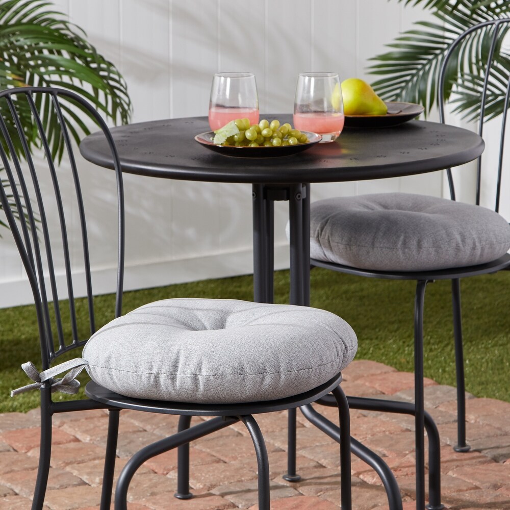 Outdoor 15 inch Round Bistro Chair Cushion (Set of 2)