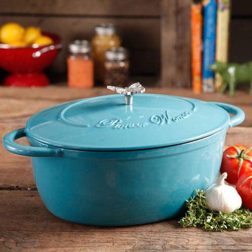 Pioneer Woman Timeless Beauty 7-Quart Dutch Oven with Bakelite Knob and Stainless Steel Butterfly Knob