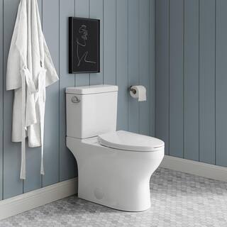 Swiss Madison Classe 2-piece 1.28 GPF Single Flush Elongated Toilet in. Glossy White Seat Included SM-2T130