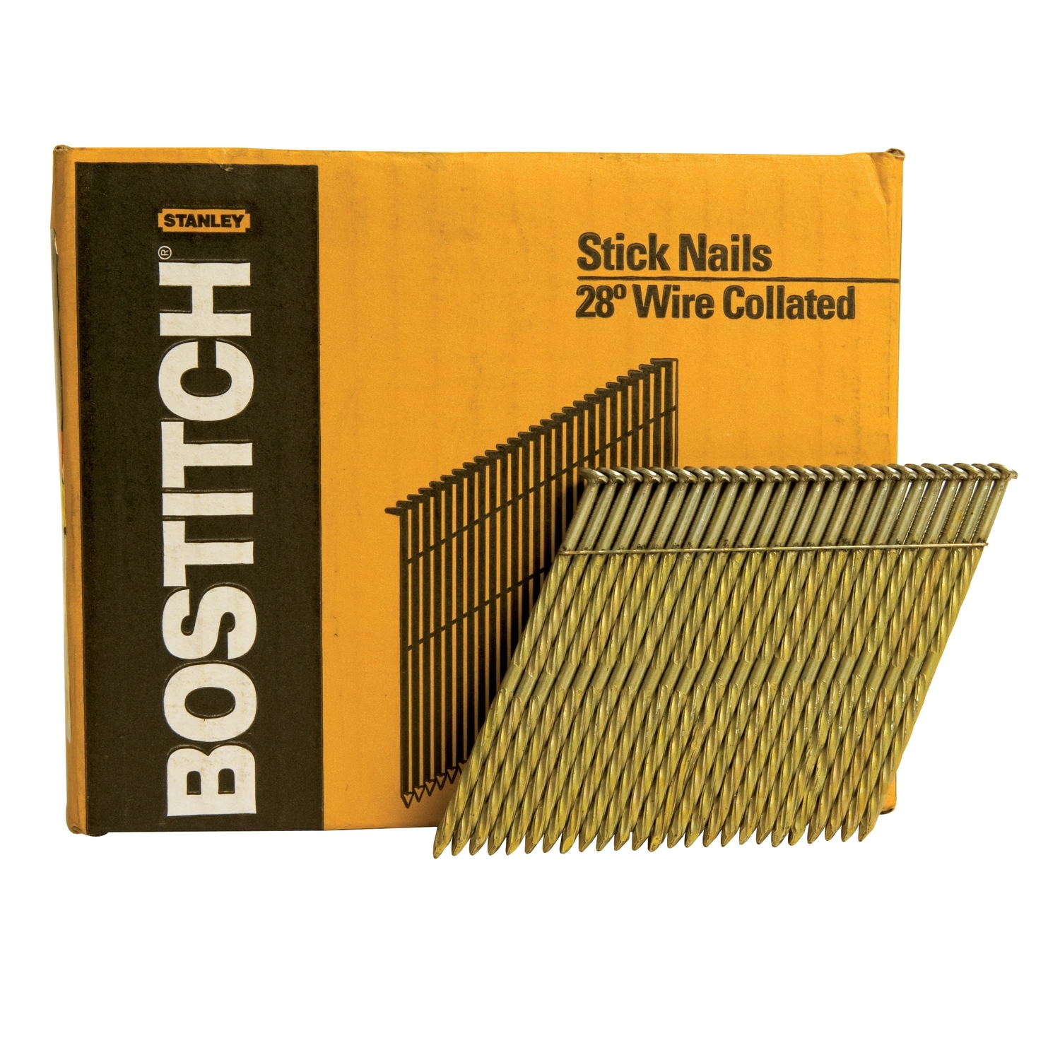 Bostitch 2-1/2 in. 10 Ga. Angled Strip Galvanized Stick Nails 28 deg 2，000 pk