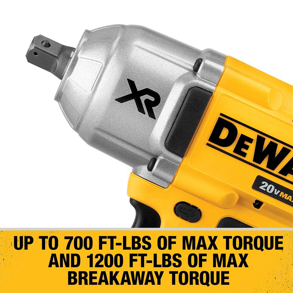 DEWALT 20V MAX XR High Torque 1/2-in Impact Wrench Kit with Detent Anvil DCF899P1 from DEWALT