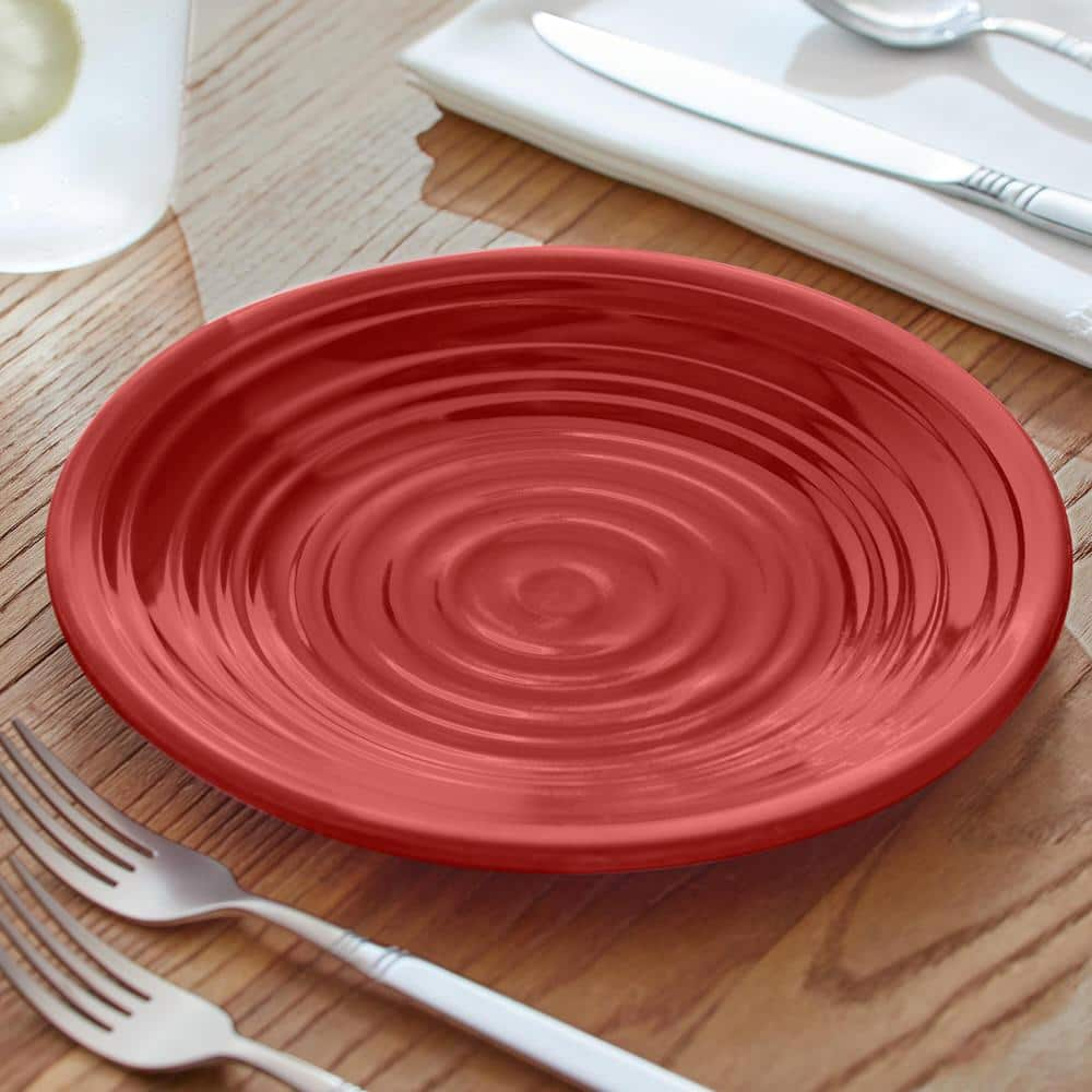 StyleWell Taryn Melamine Dinnerware Set in Ribbed Chili Red (Service for 4) FF58SETCHI