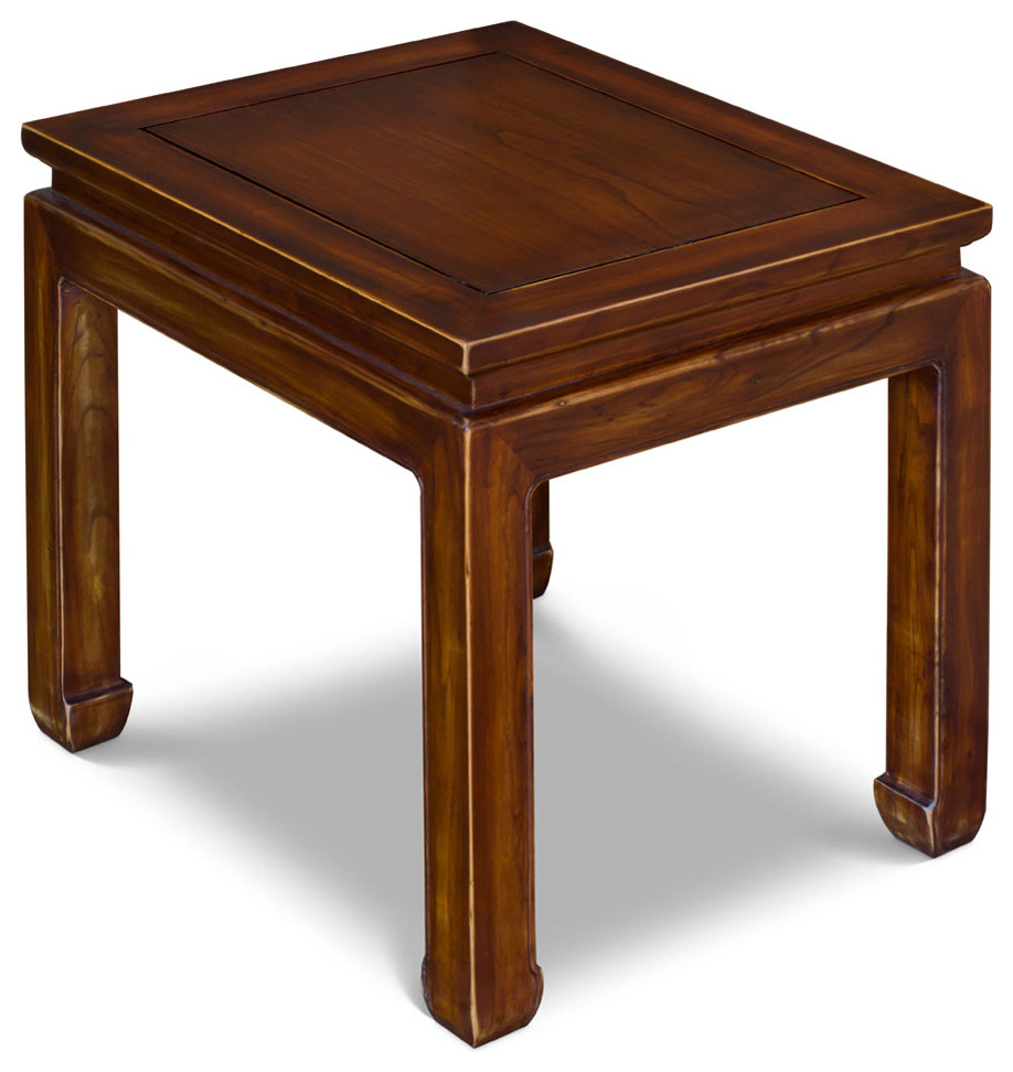 Distressed Mahogany Elmwood Chinese Ming Lamp Table   Asian   Side Tables And End Tables   by China Furniture and Arts  Houzz