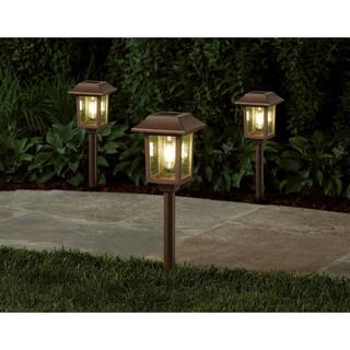 Hampton Bay Mitchell 10 Lumens Solar Golden Bronze Filament LED Path Light (6-Pack) SL2908