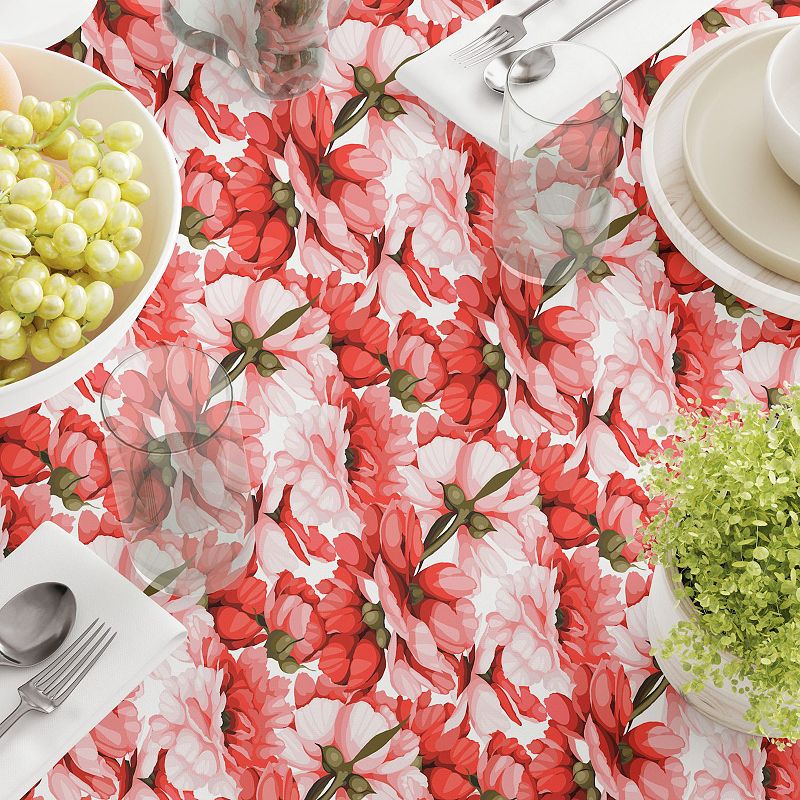 Square Tablecloth， 100% Cotton， 52x52， Floral 197