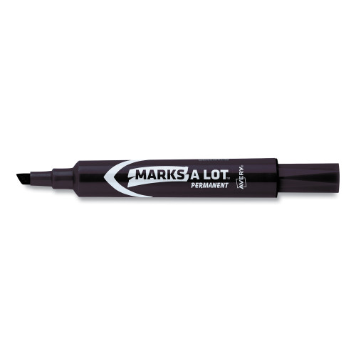 Avery MARKS A LOT Regular Desk-Style Permanent Marker， Broad Chisel Tip， Black， Dozen (07888)