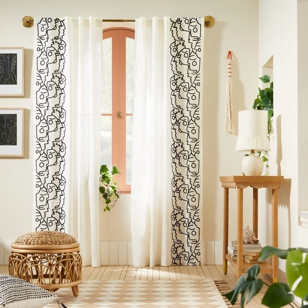Medallion Snap Grip French Curtain Rod Brass Designed With Jungalow