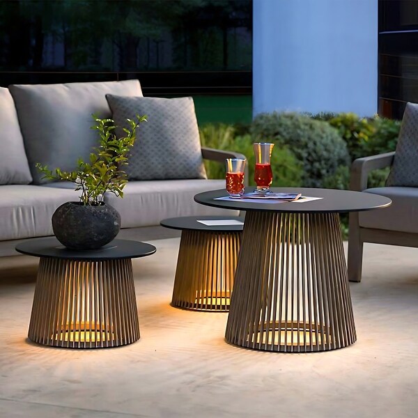 Outdoor Solar LED Glow Coffee Table for Patio