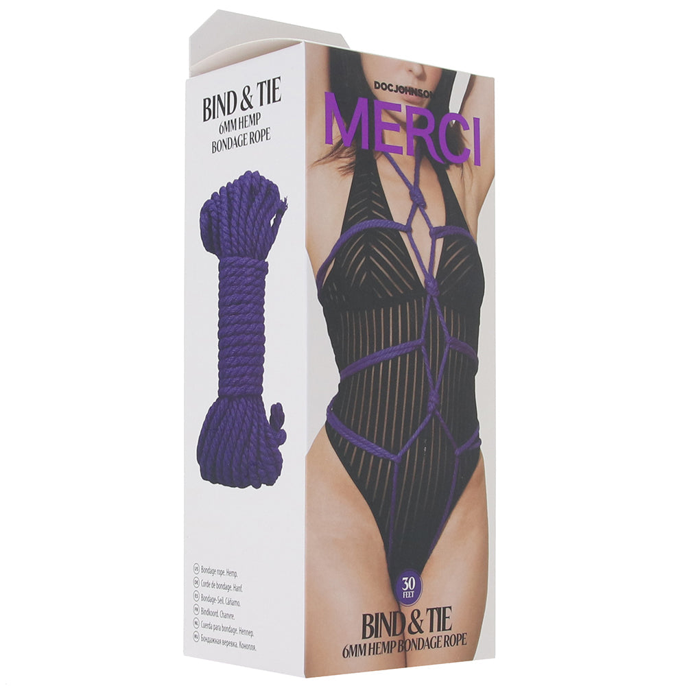 Merci Bind & Tie Hemp 30ft Bondage Rope in Purple