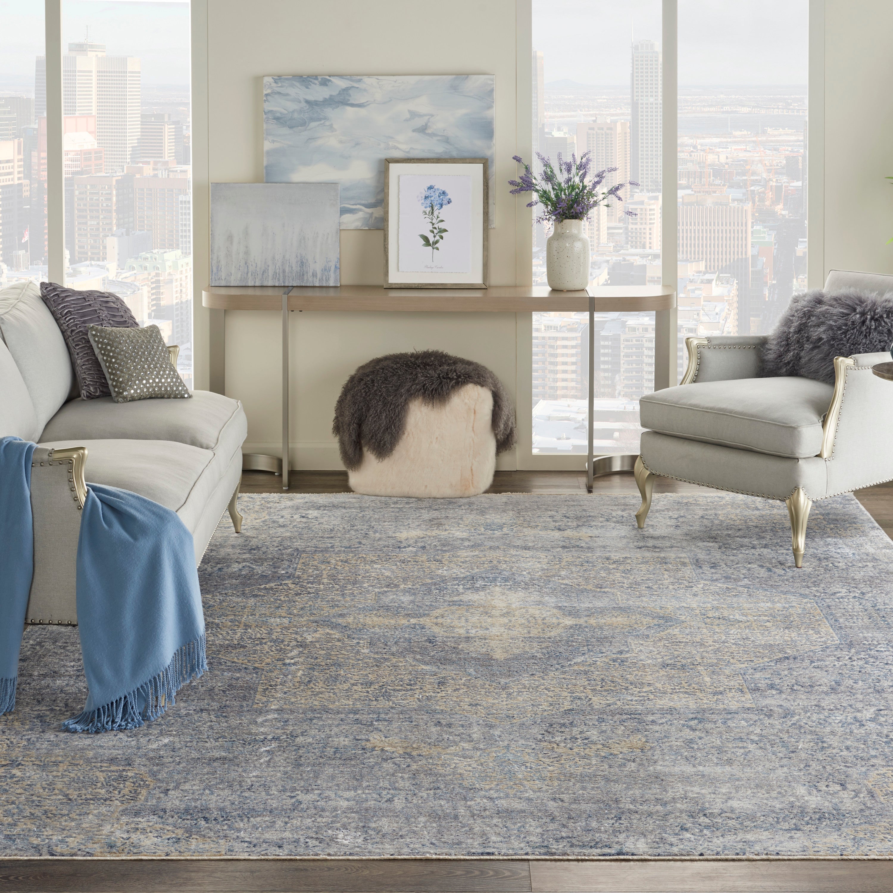 Lustrous Weave Blue/Grey Rug