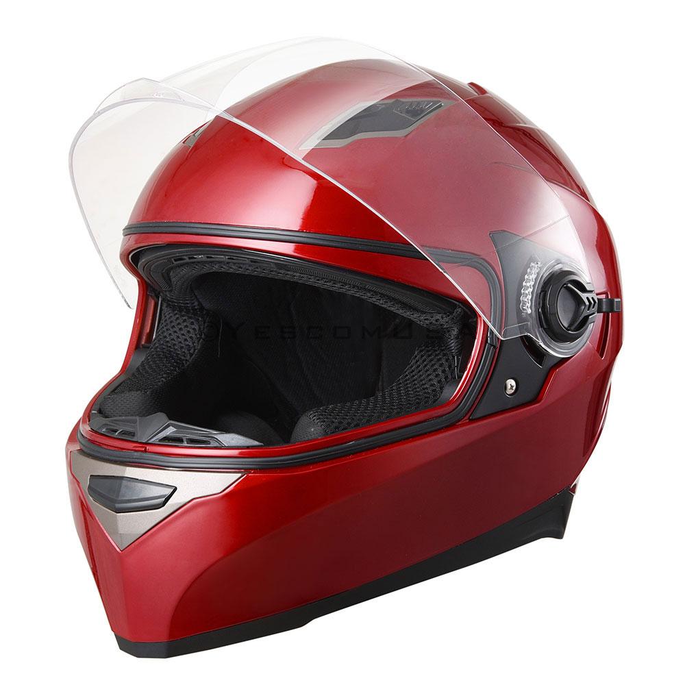 AHR DOT Motorcycle Helmet Full Face Dual Visors Red