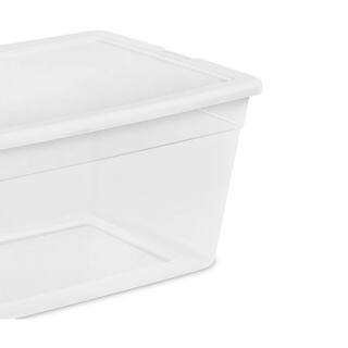 Sterilite 90 Qt. Storage Box with Clear Base and White Lid (4-Pack) 4 x 16668004