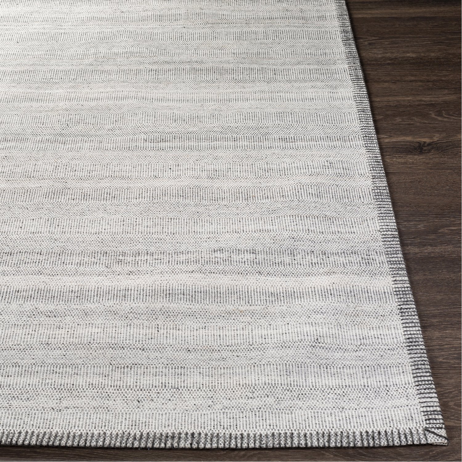 Irvine Hand Woven Rug in Silver Gray, Medium Gray, Charcoal