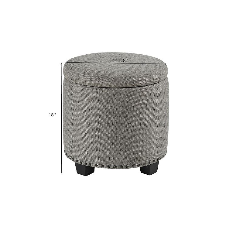 Madison Park Frances Round Storage Ottoman