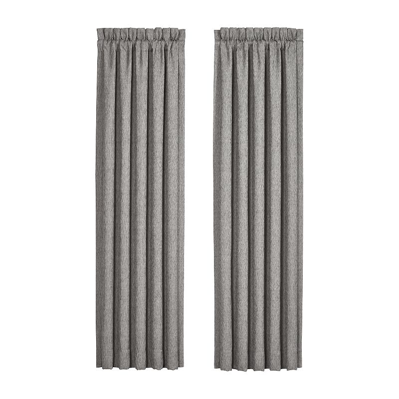 Five Queens Court Genesis Charcoal 2-pack Window Curtains