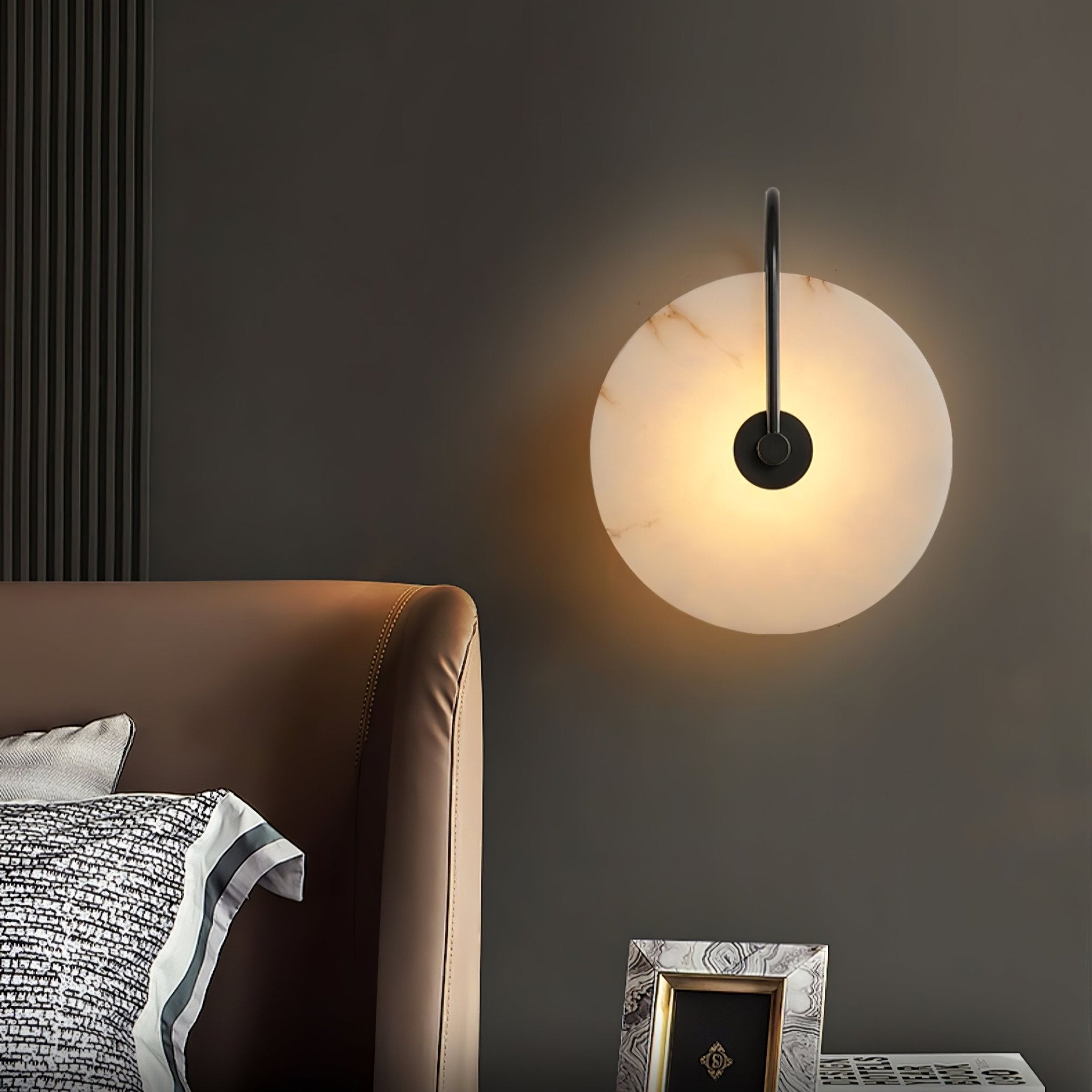 Alabaster LED Plug-In Wall Lamp