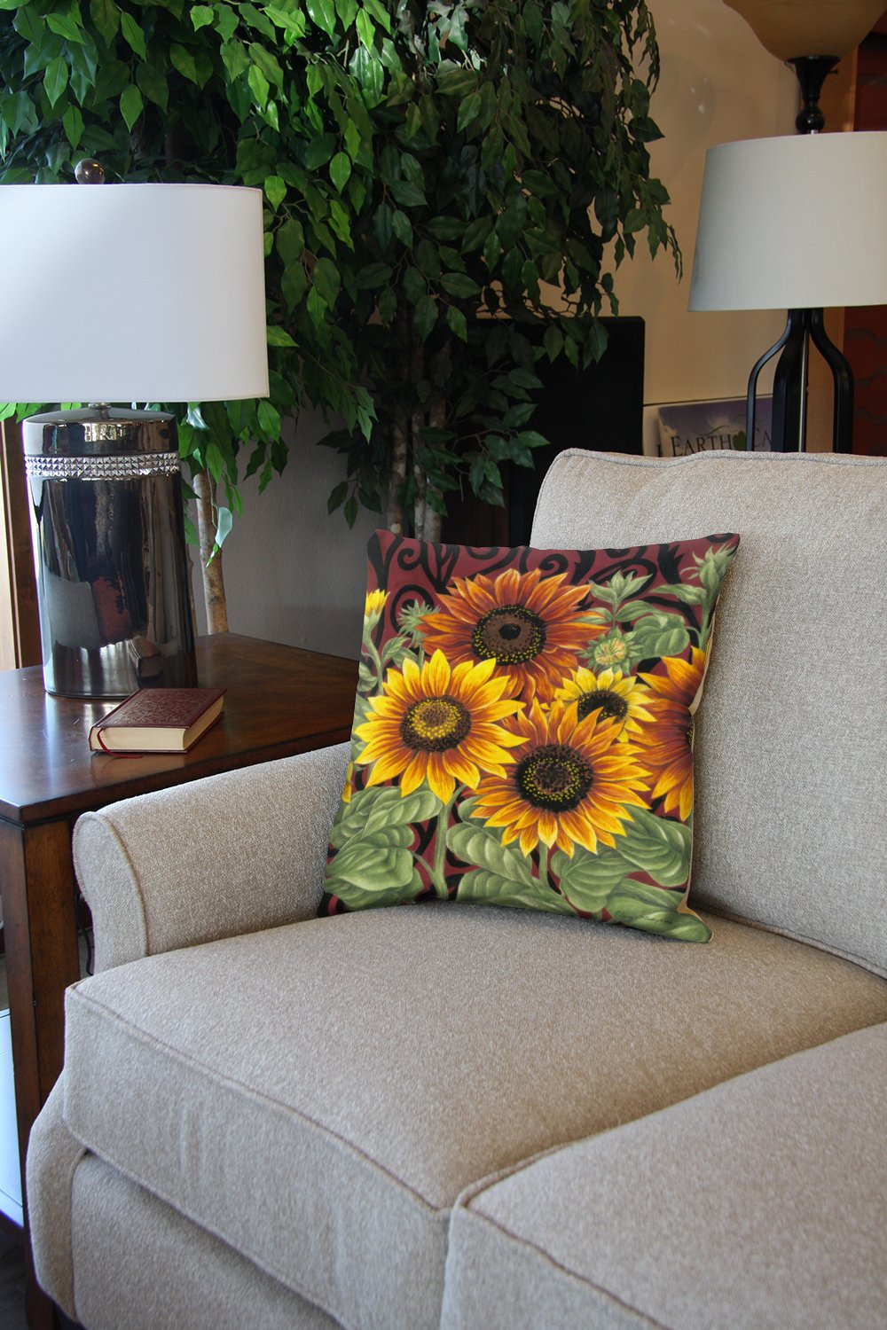 Toland Home Garden Sunflower Medley 18 x 18 Inch Indoor Pillow Case, Set of 2