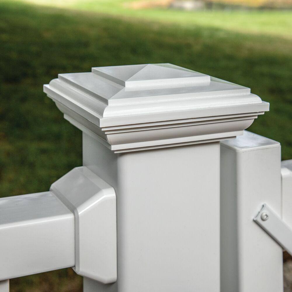 Veranda 4 in. x 4 in. White New England Post Cap with Glue 73031272