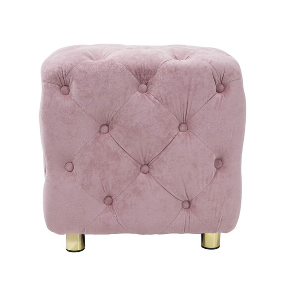 Pink Velvet Upholstered Ottoman  Exquisite Small E...